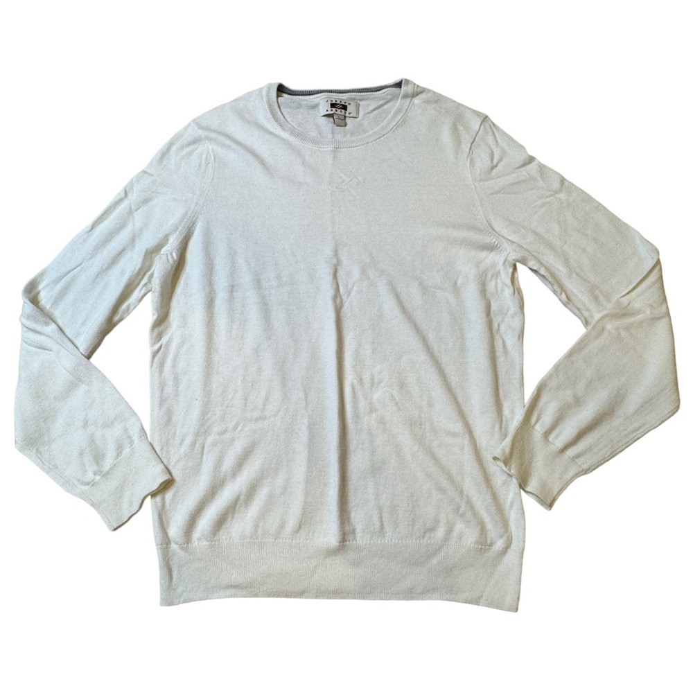 Joseph Abboud Cotton & Cashmere Blend Men’s Cream/Ivory Knit Sweater, Size Large
